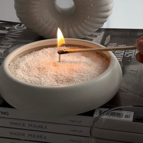 Κερί φυσικής άμμου από την The Candle Dust - ρουστίκ χειροποίητη διακόσμηση με εμφανή υφή κόκκων