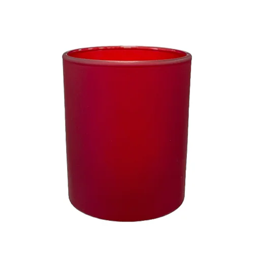Candle glass dark red frosted 180ml