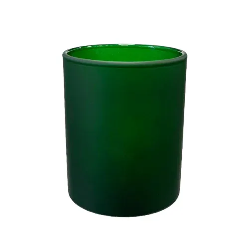 Candle glass dark green matte 280 ml /3.54x3.14in