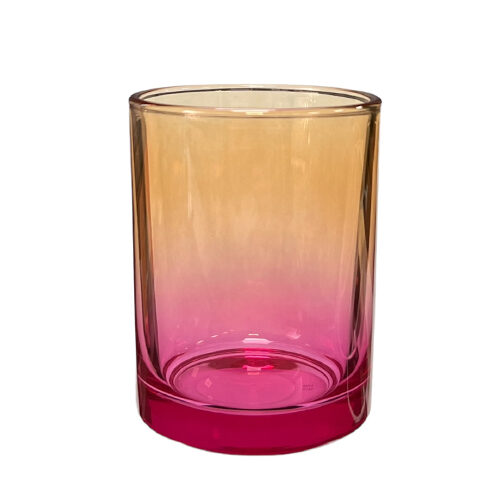 Candle glass Ombre pink-orange 280 ml /3.54x3.14in