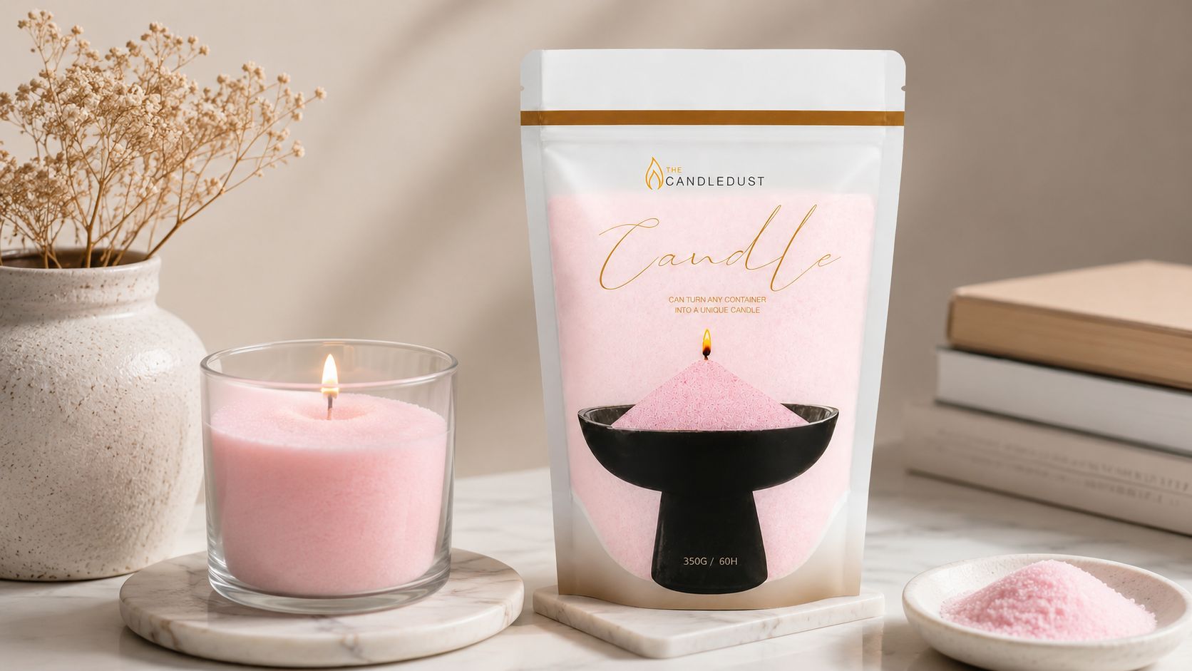 Baby Pink unscented Candle Sand 350g/0.73lbs