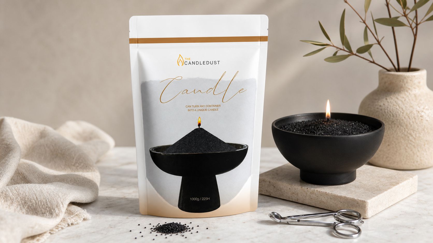 Black unscented Candle Sand 1Kg / 2.20lbs