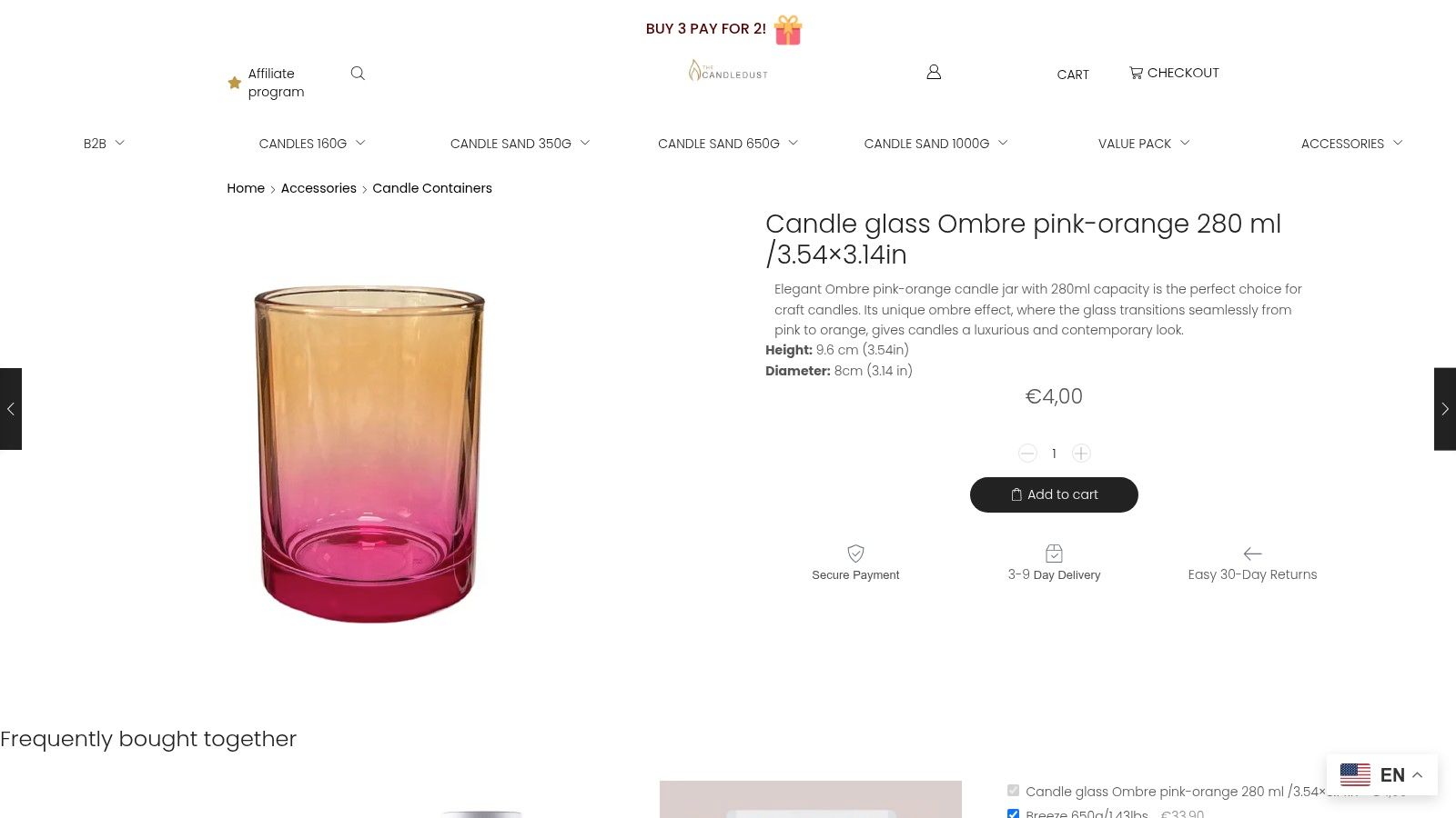 Screenshot from https://thecandledust.com/shop/accessories/candle-containers/candle-glass-ombre-pink-orange-280-ml-3-54x3-14in/